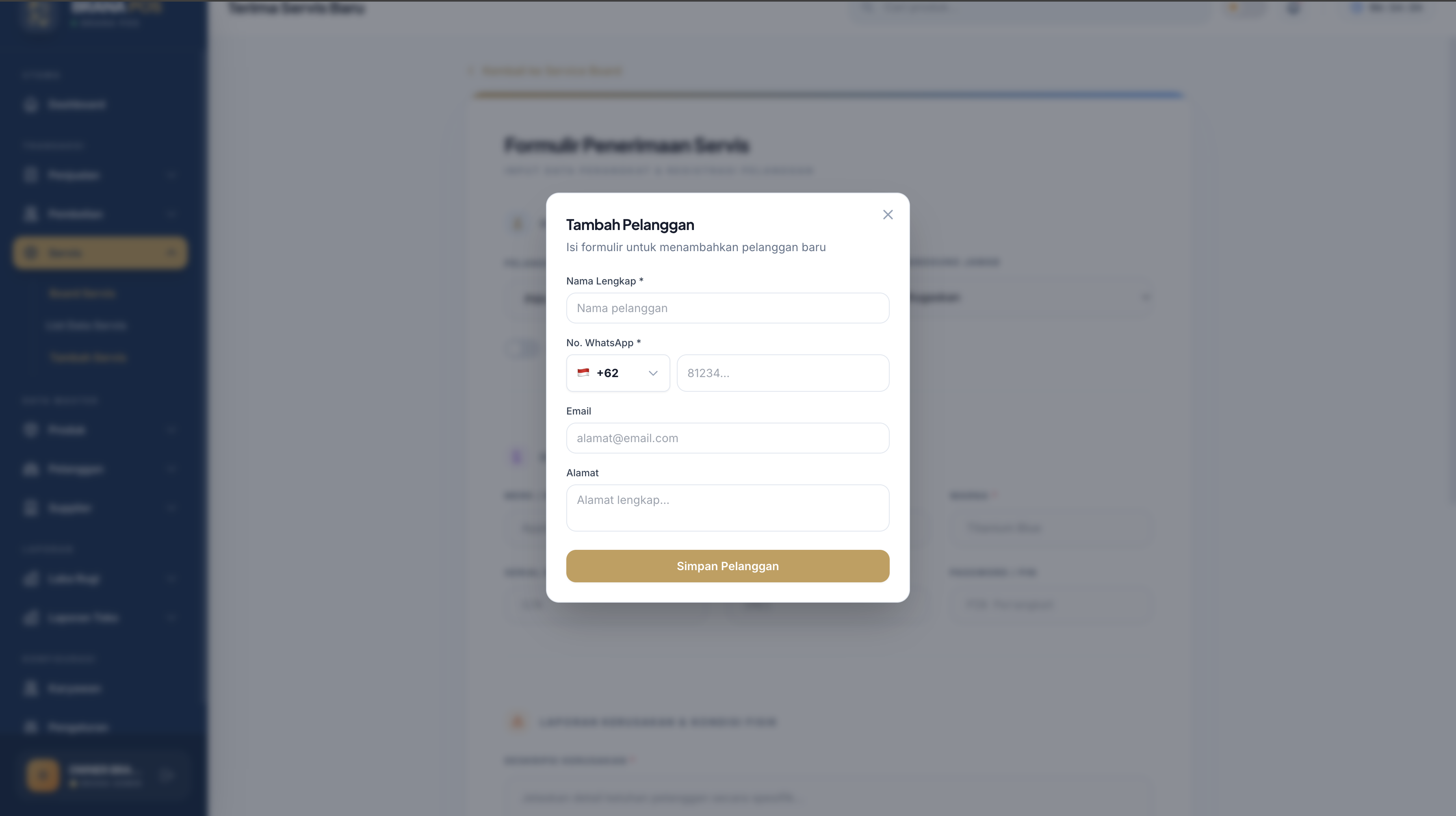 Modal tambah pelanggan Brana POS